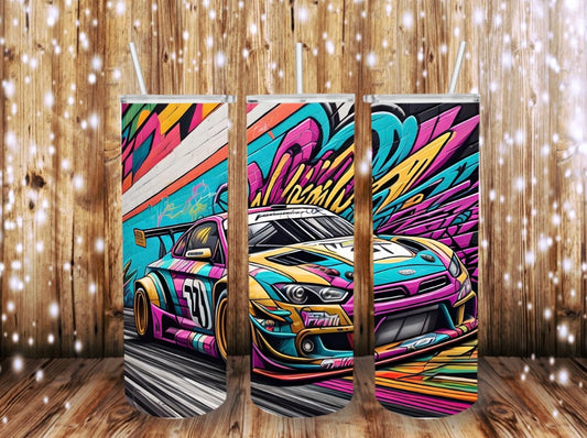 Neon race car